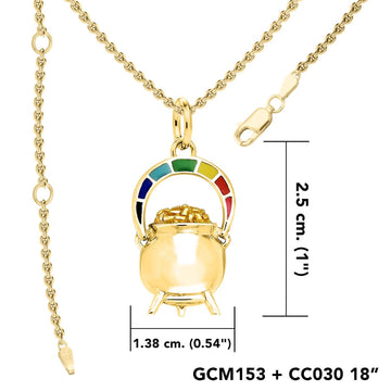 Dazzling Elegance: Solid Gold Goddess Danu Necklace by Peter Stone Jewelry – Unveiling the Allure of the Rainbow's Golden Secret GSE191 - Jewelry